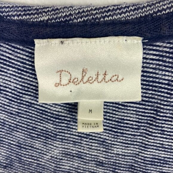 Anthropologie Deletta Pathed Seams Swing Top Heathered Grey Blue Size Medium M - Picture 3 of 10